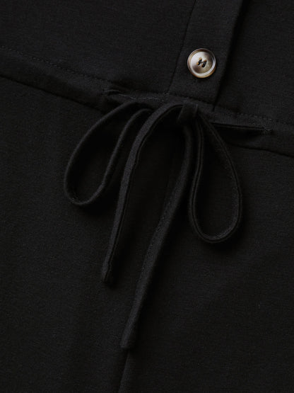 Supersoft Waist Drawstring Pockets Jumpsuit