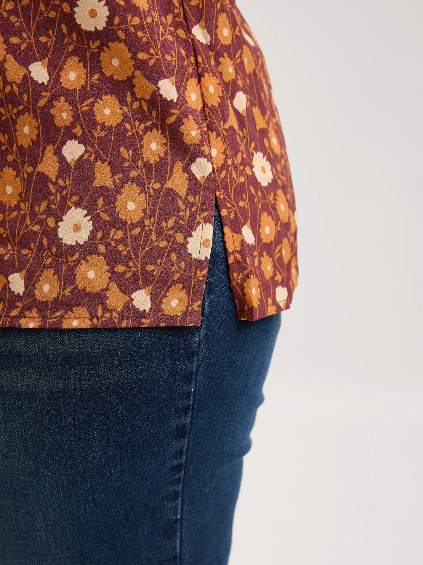 Floral Printed Layered Ruffled Sleeve Blouse