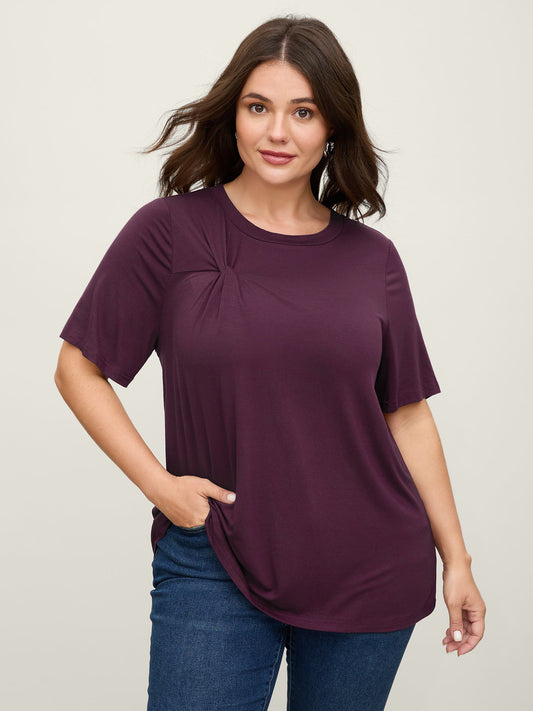 Supersoft Knotted Solid T-Shirt