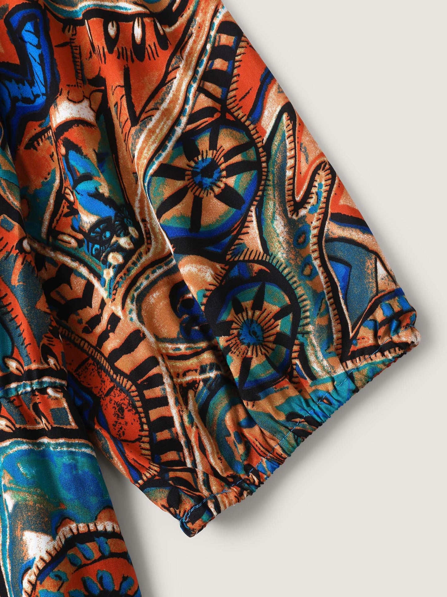 Graffiti Print Pockets Backless Tie Jumpsuit