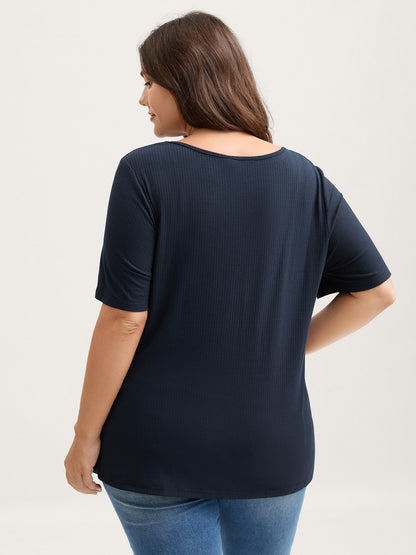 Pit Strip Knotted Front Split Side Top