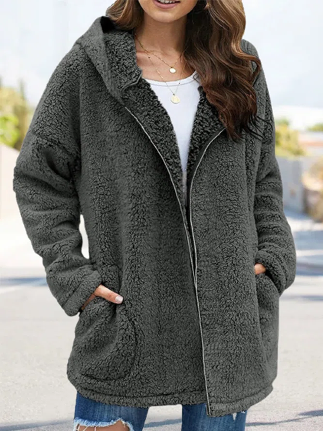 Women Causal  Zipper Long Sleeve Coat