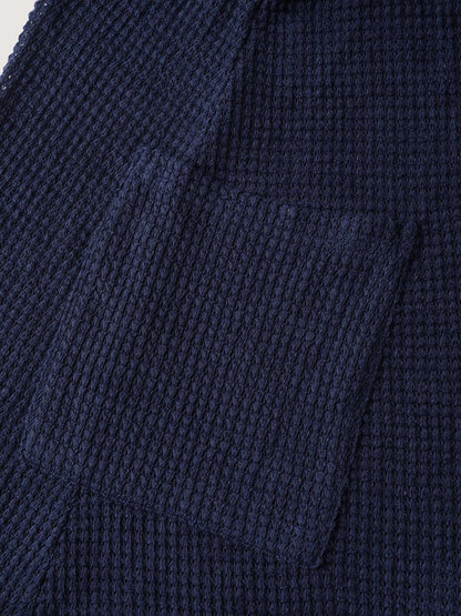 Waffle Textured Arc Hem Jacket
