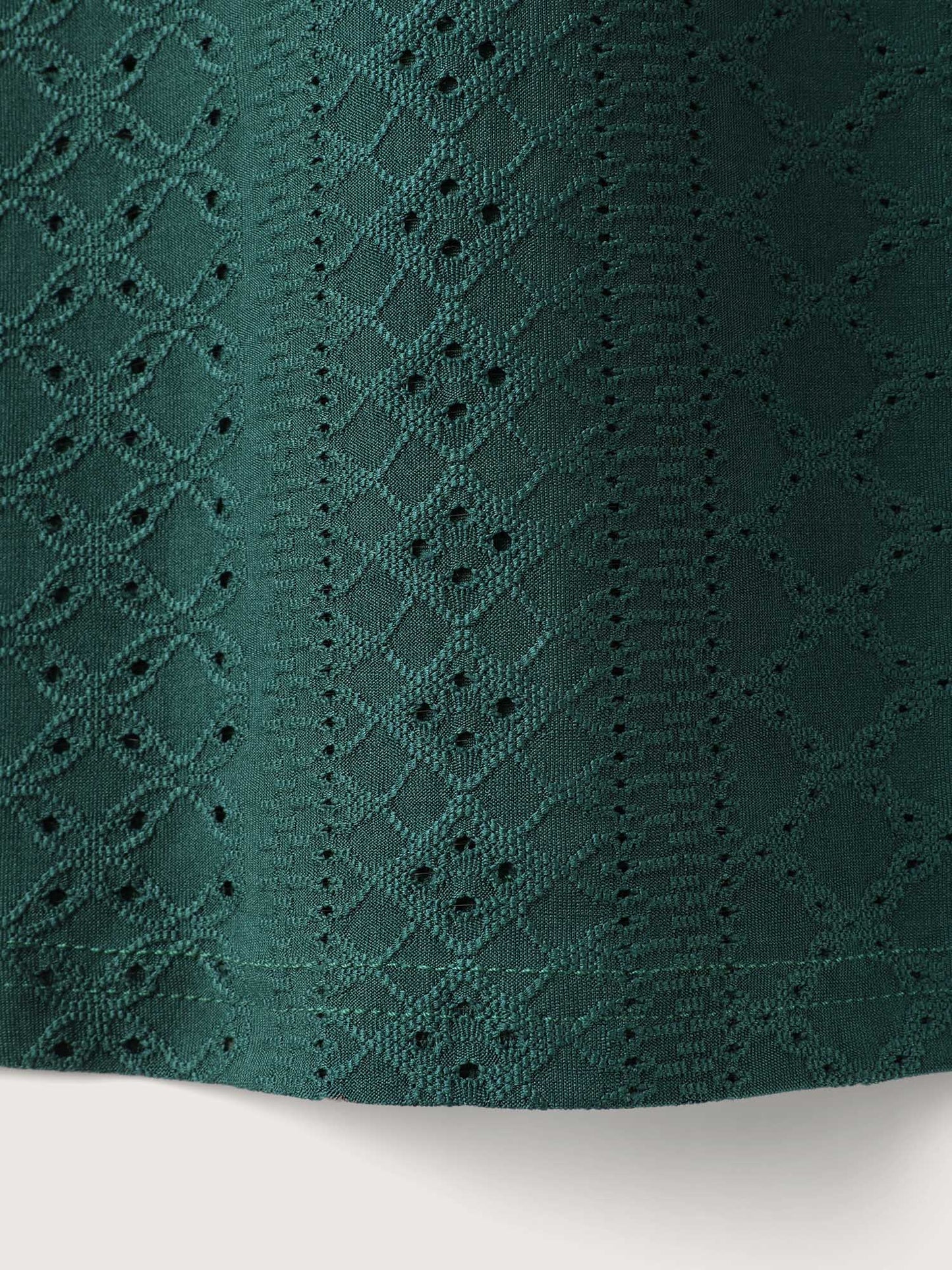 Eyelet Trim Lace Cut-Out Solid T-Shirt