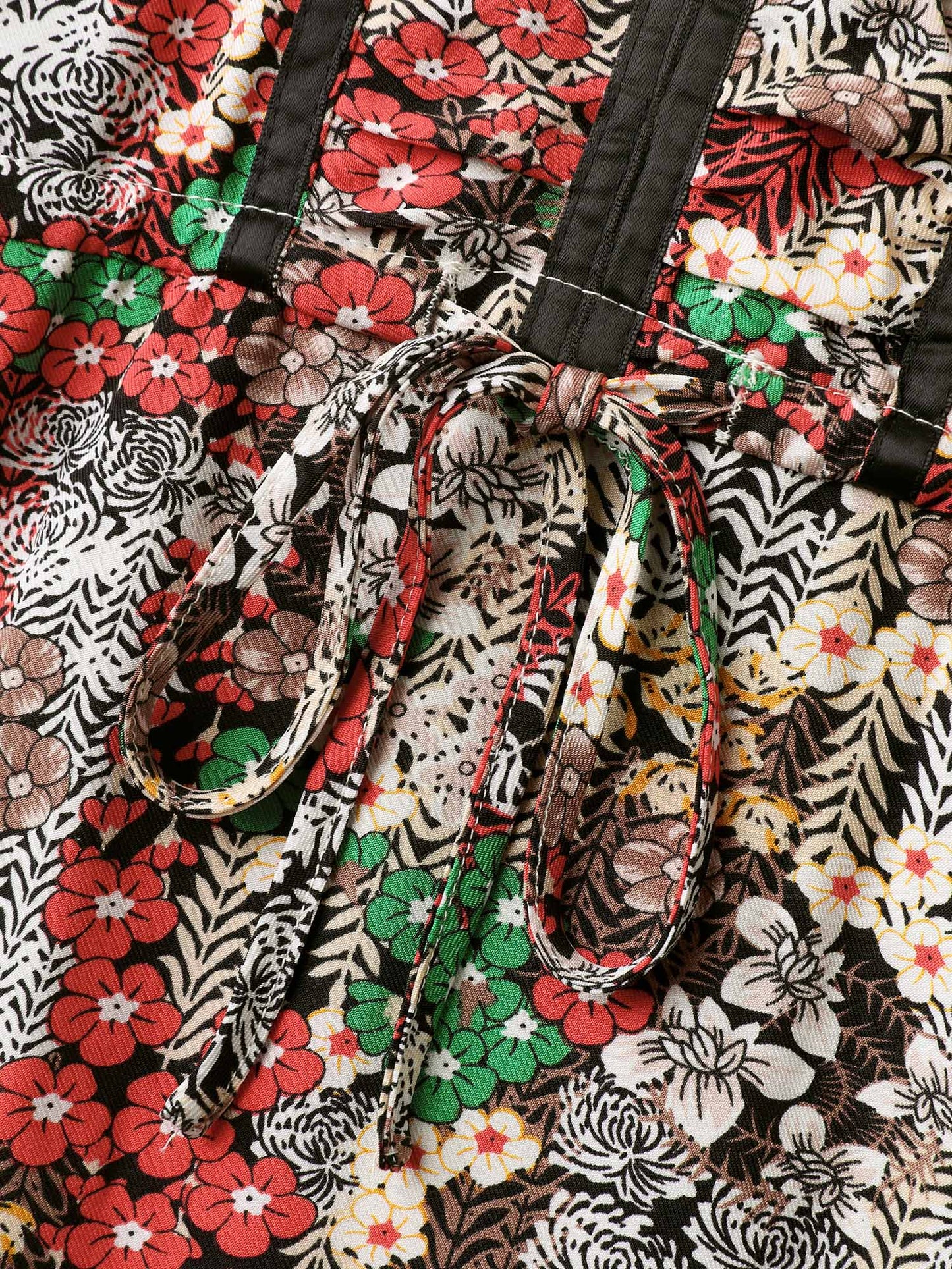 Floral Print Drawstring Waist Pockets Midi Dress