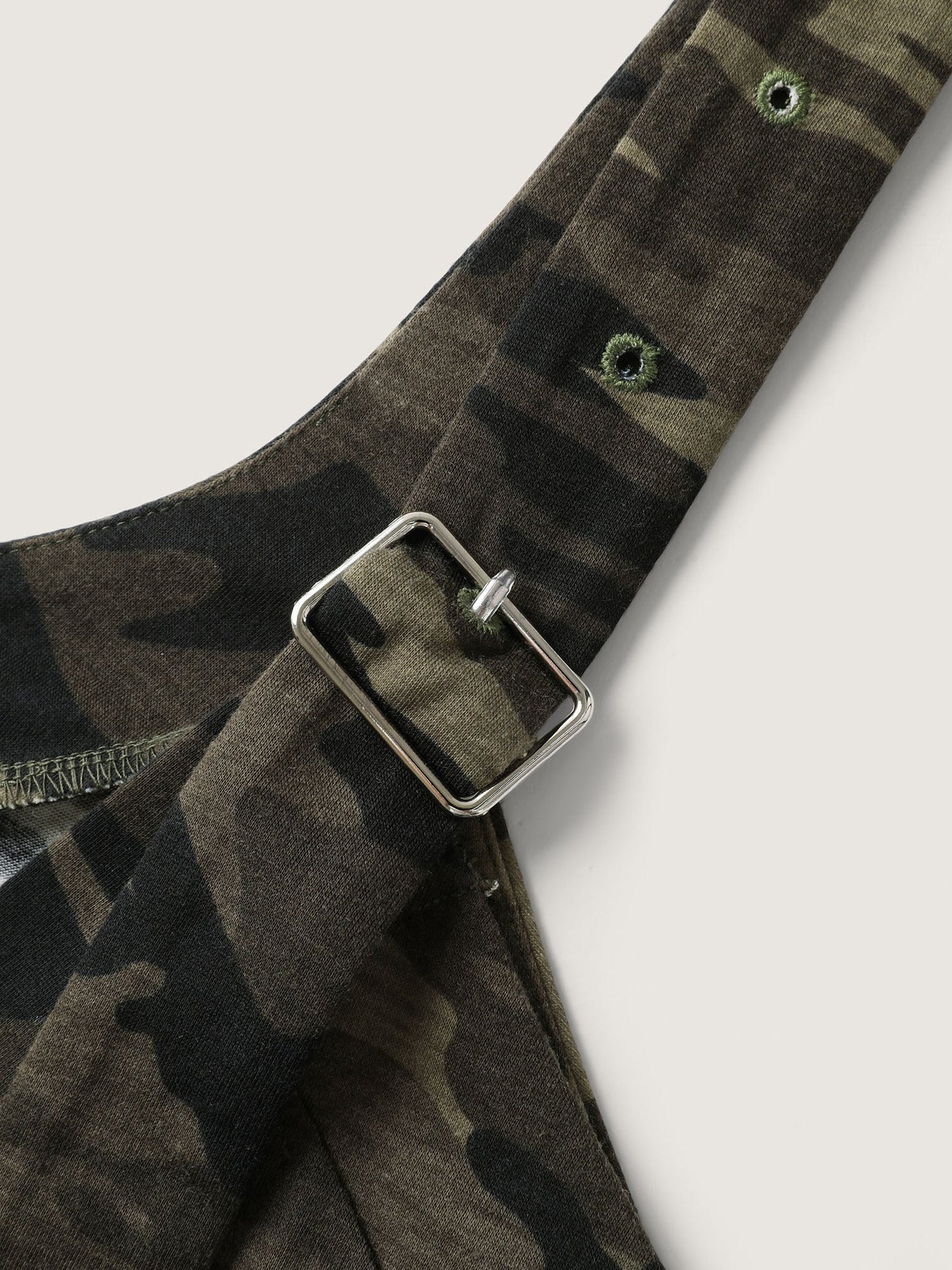 Camouflage Print Stretchy Wide Leg Jumpsuit
