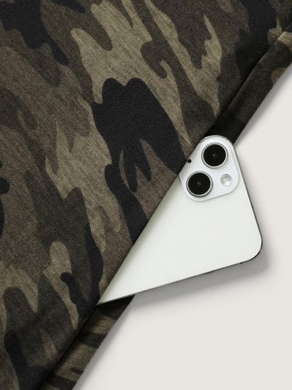 Camouflage Print Stretchy Wide Leg Jumpsuit
