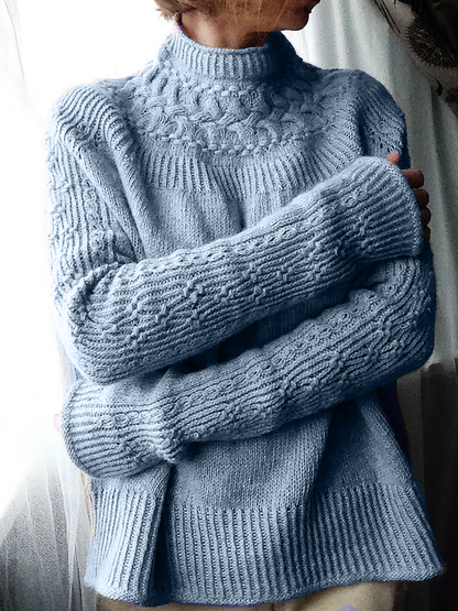 Knitted Plain Casual Sweater