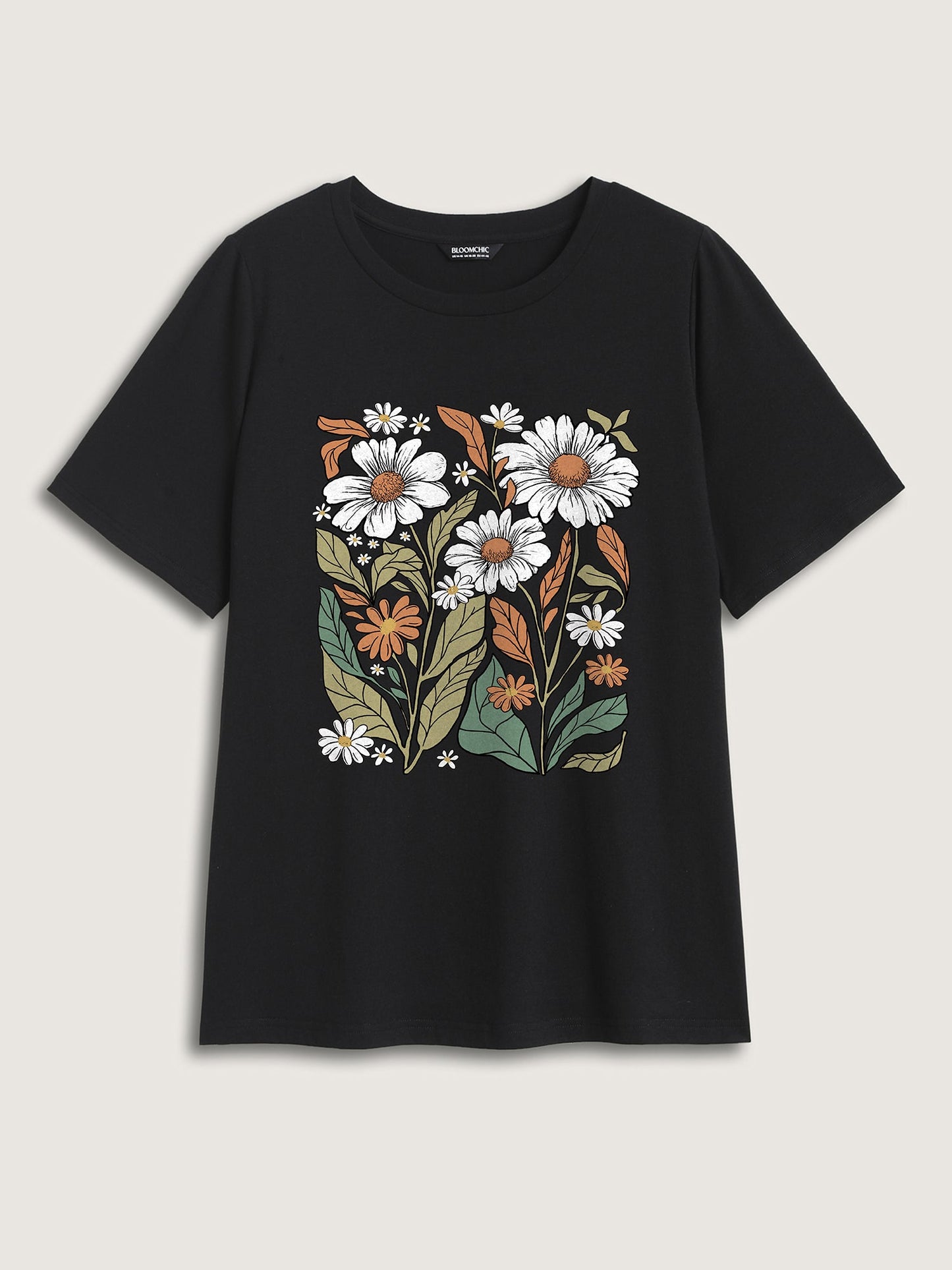 Blooming Florals Round Neck T-Shirt