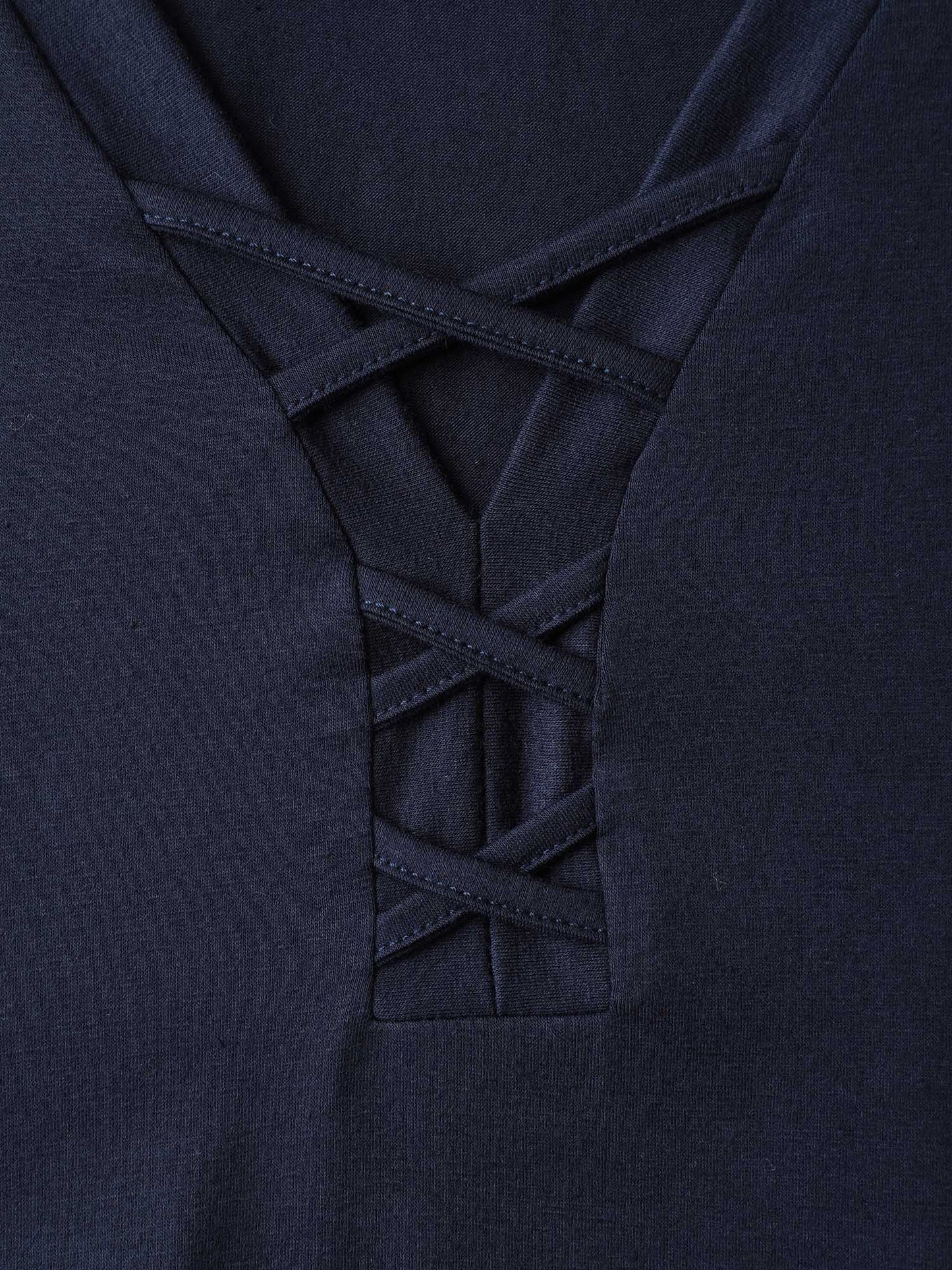 Supersoft Neck Tie-Up Pockets Midi Dress