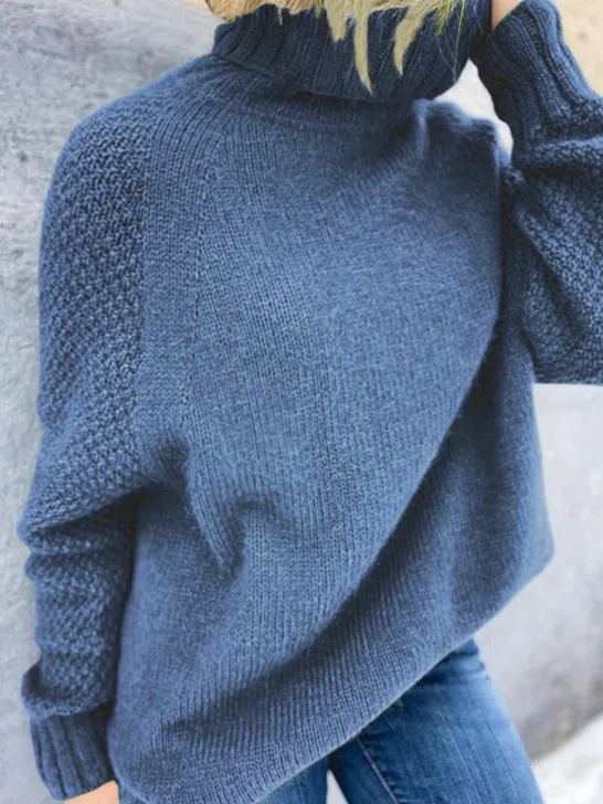 Casual Loose Turtleneck Tunic Sweater Knit Jumper