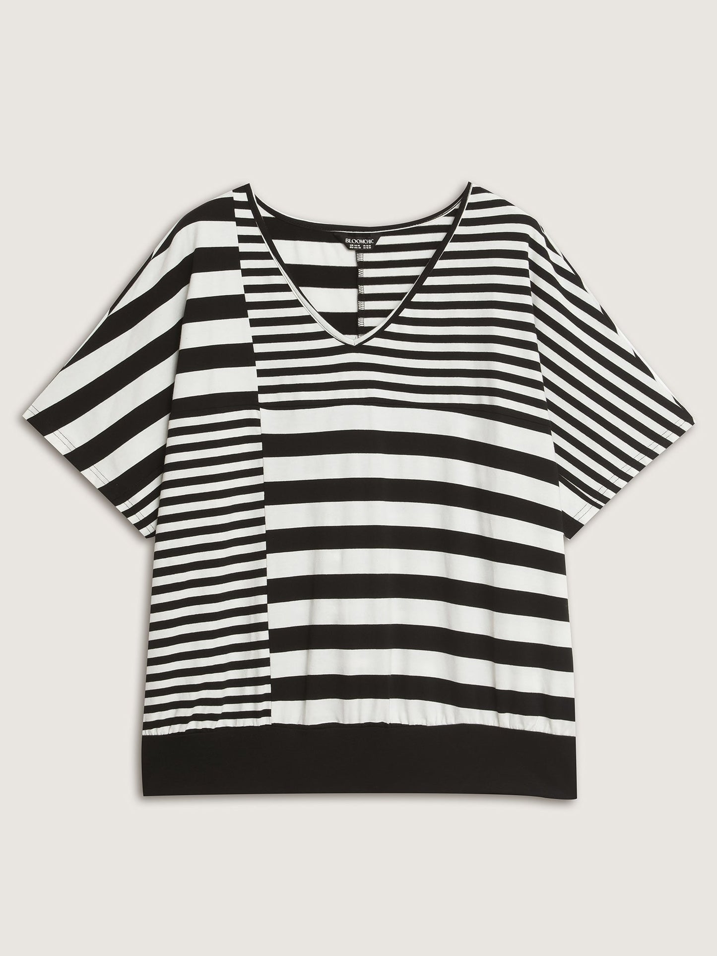 Irregular Stripes Color Contrast T-Shirt