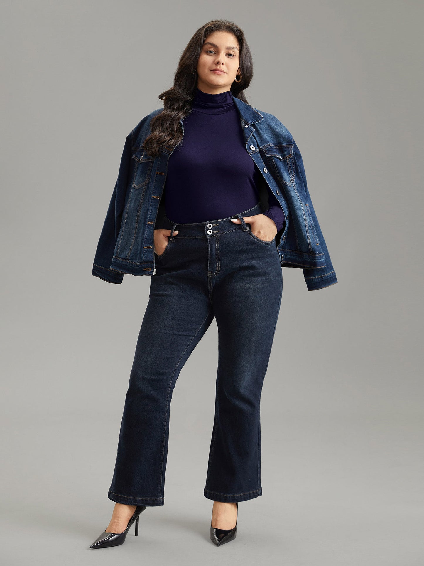Supersoft Essentials Solid Funnel Neck Knit T-shirt