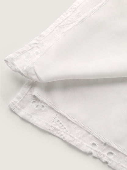 Cotton Eyelet Embroidery V-Neck Blouse