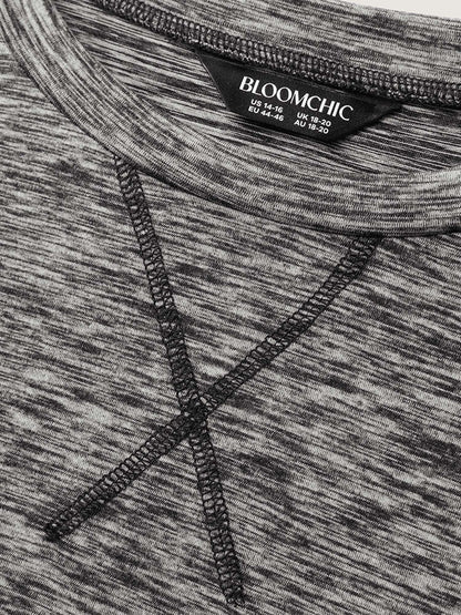 Stretchy Heather Textured Solid T-Shirt