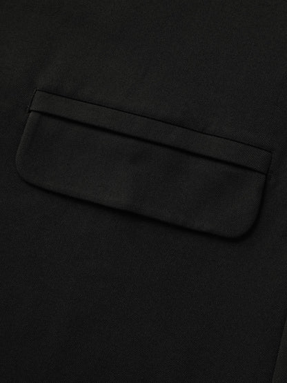 Button Longline Pockets Solid Vest