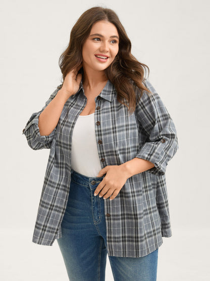 Plaid Print Button Down Shirt
