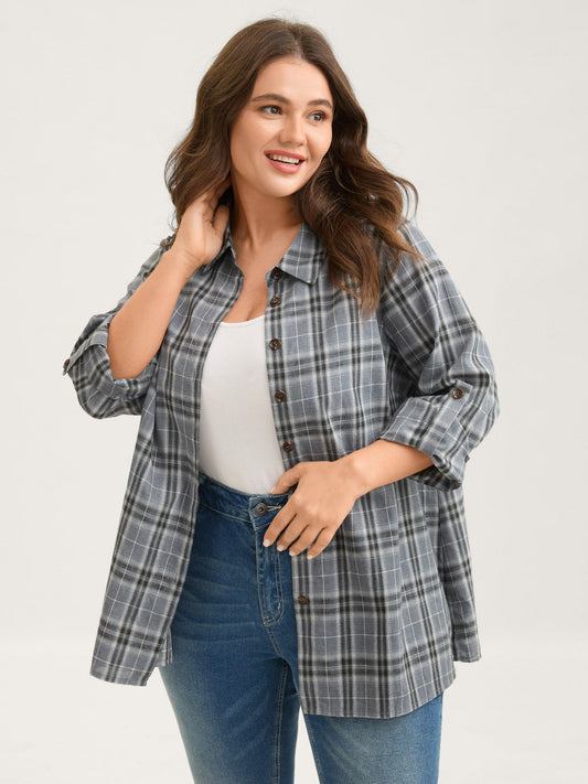 Plaid Print Button Down Shirt