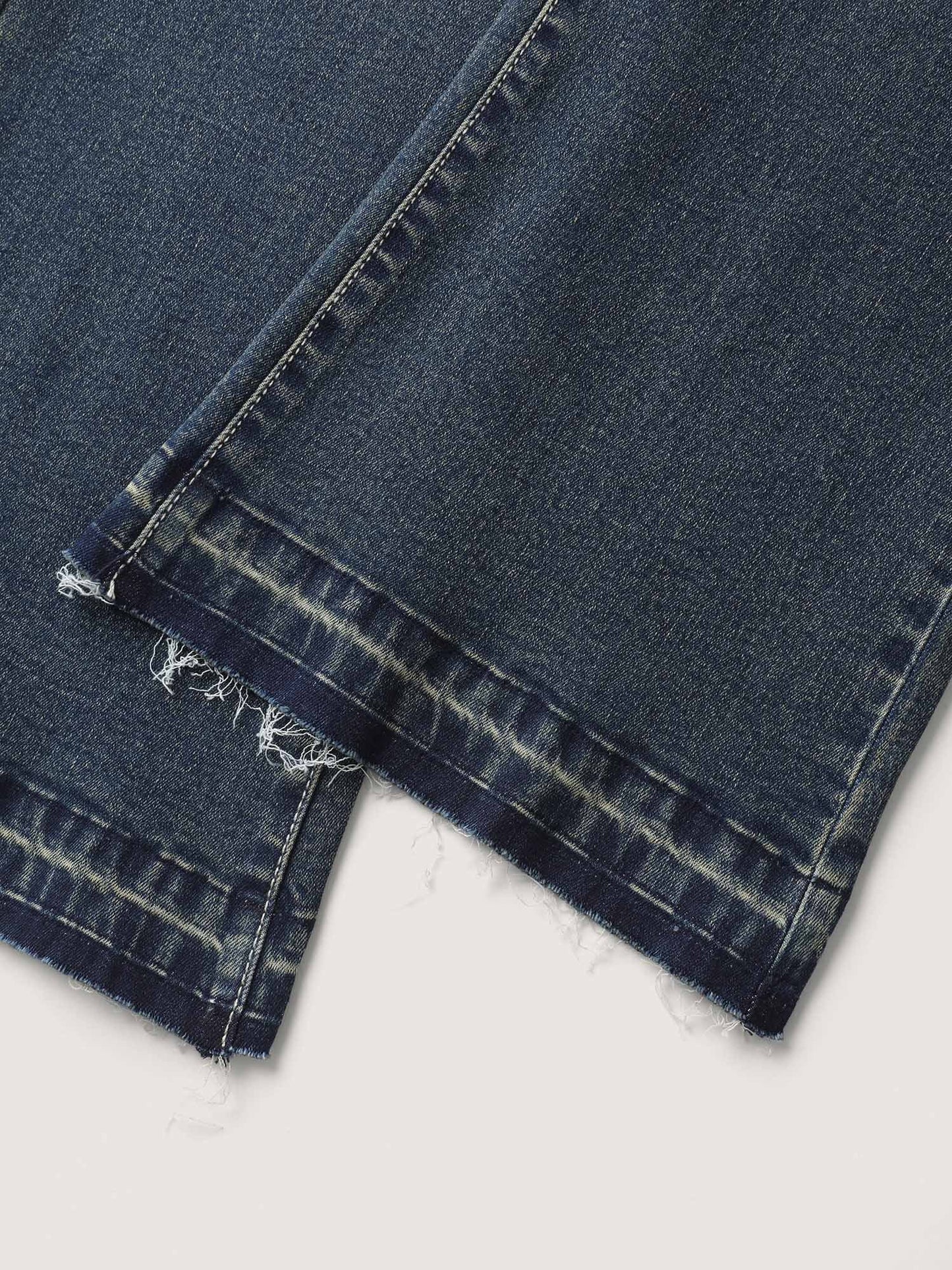 Rolled Cuff Straight-Leg Jeans