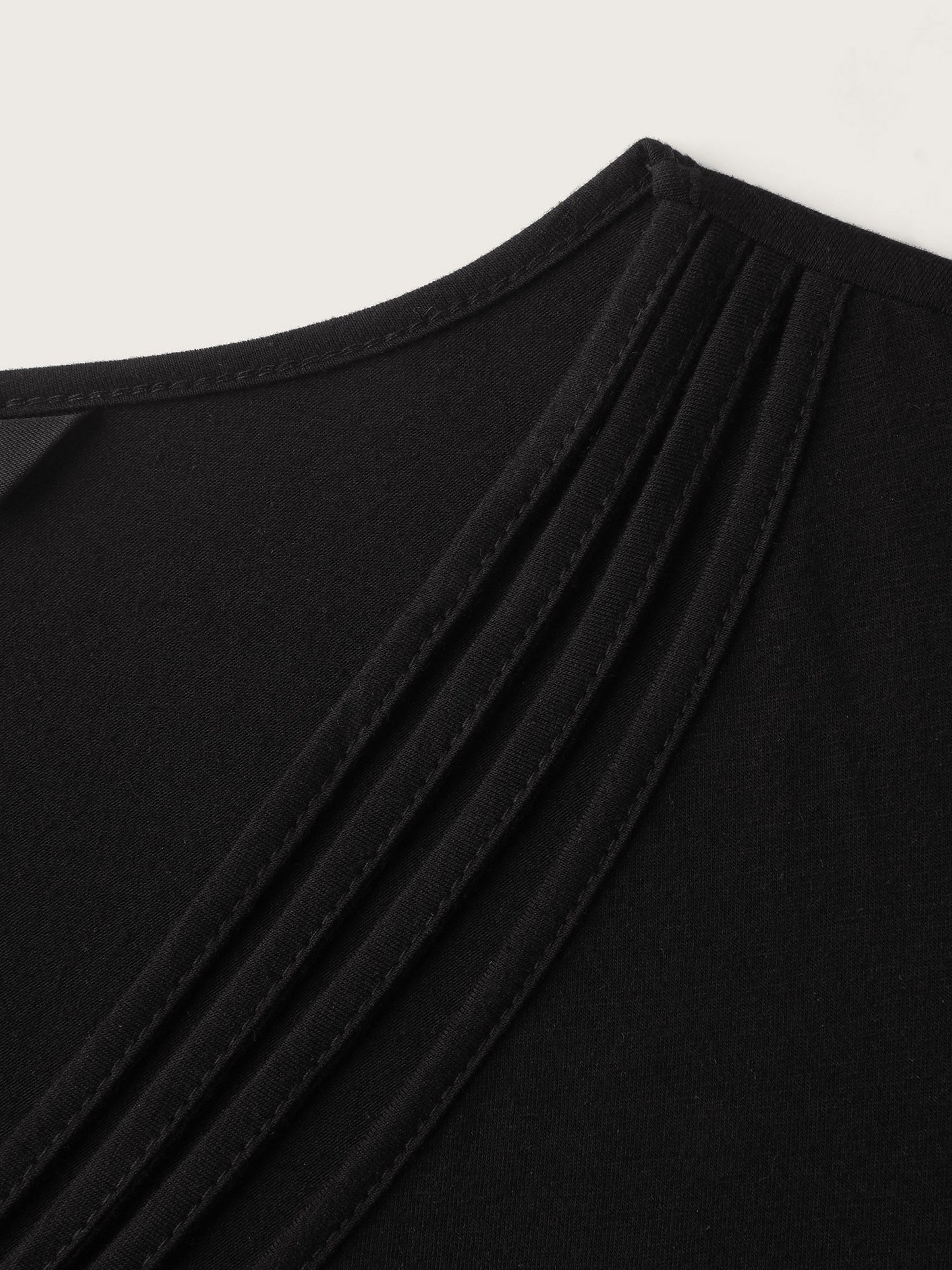 Neck Cut-Out Plain T-Shirt
