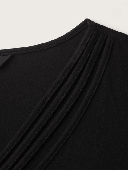 Neck Cut-Out Plain T-Shirt