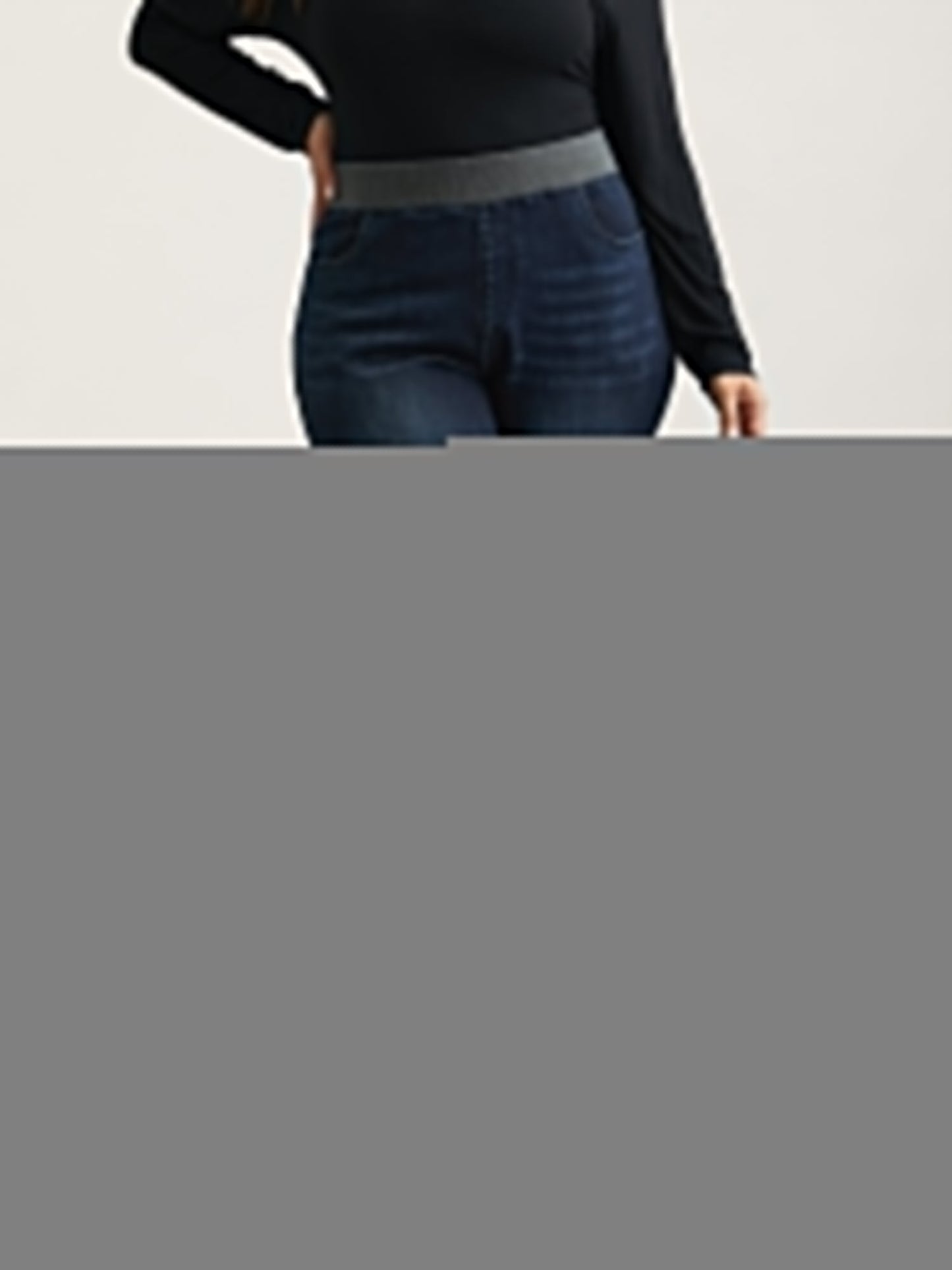 Stretchy Whiskered Waist Skinny Knit Jeans