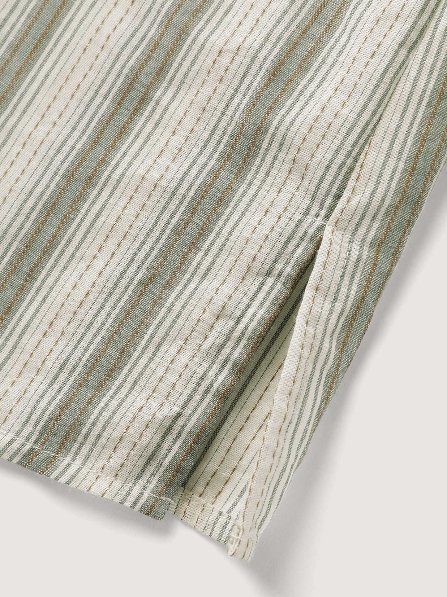 Cotton Stripes Pocket Button-Down Shirt