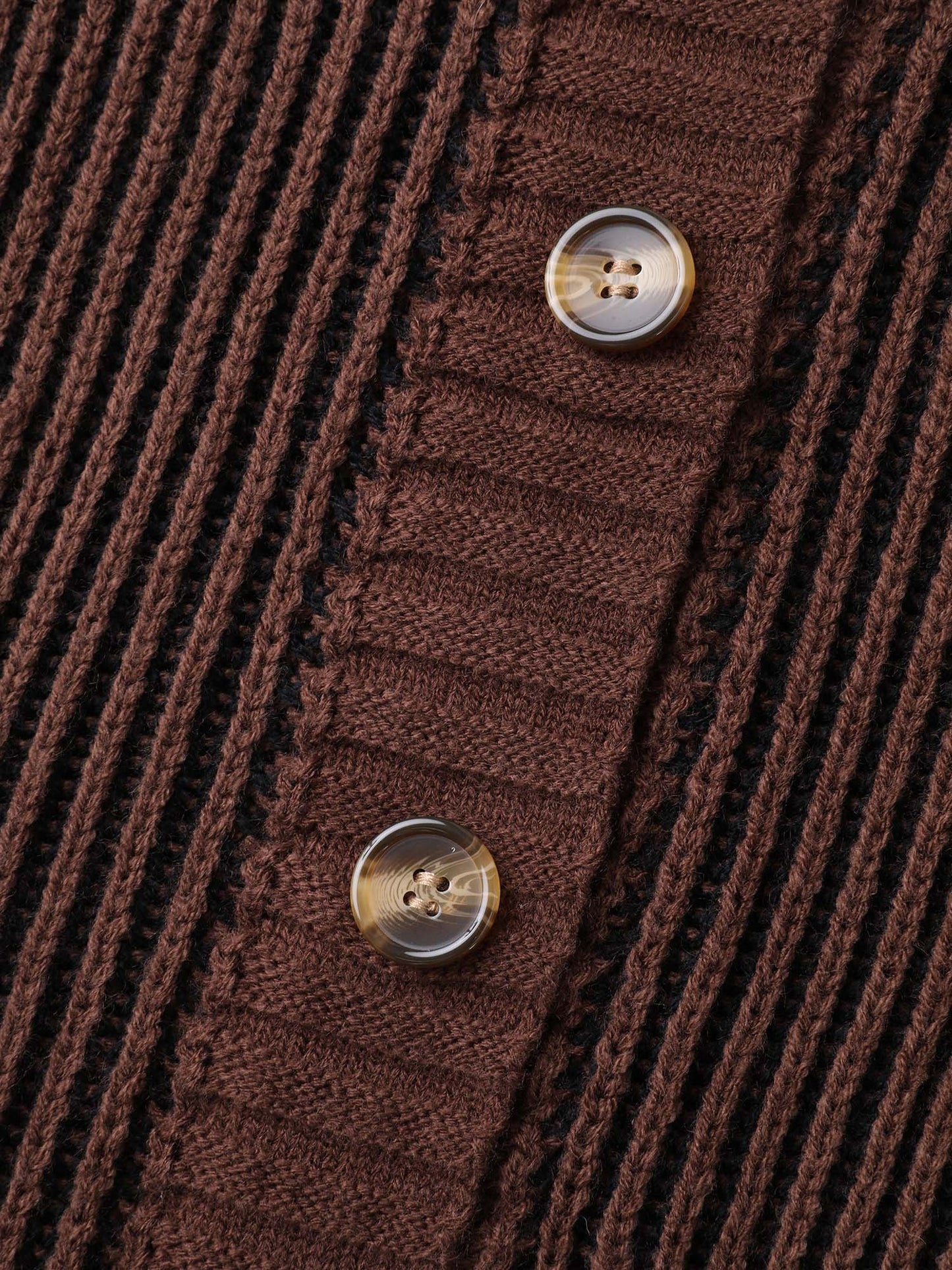 Textured Pocket Buttons Solid Knit Cardigan
