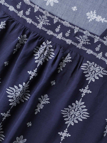 Boho Print Square Neck Blouse
