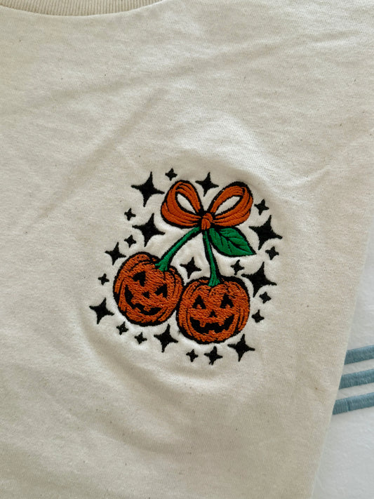 Pumpkin Bow Embroidered Tee - Project Save The Tees
