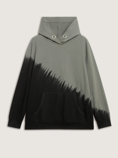 Cotton Dip-Dyeing Smudge Hoodie