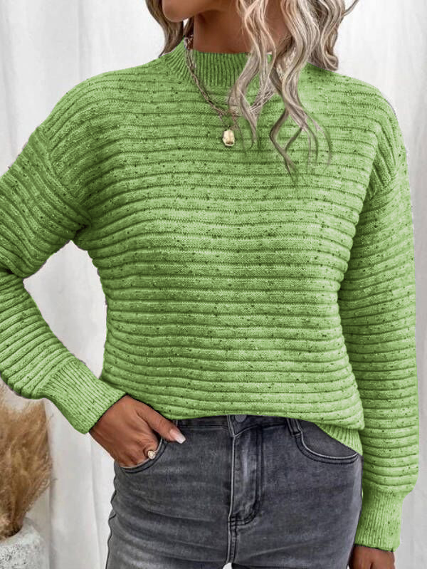 Mock Neck Drop Shoulder Sweater