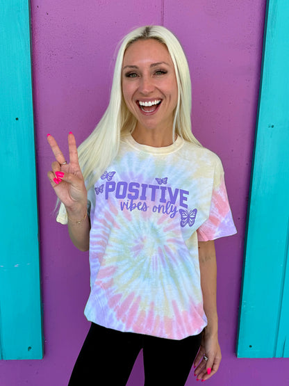 Positive Vibes Only Tie-Dye Tee