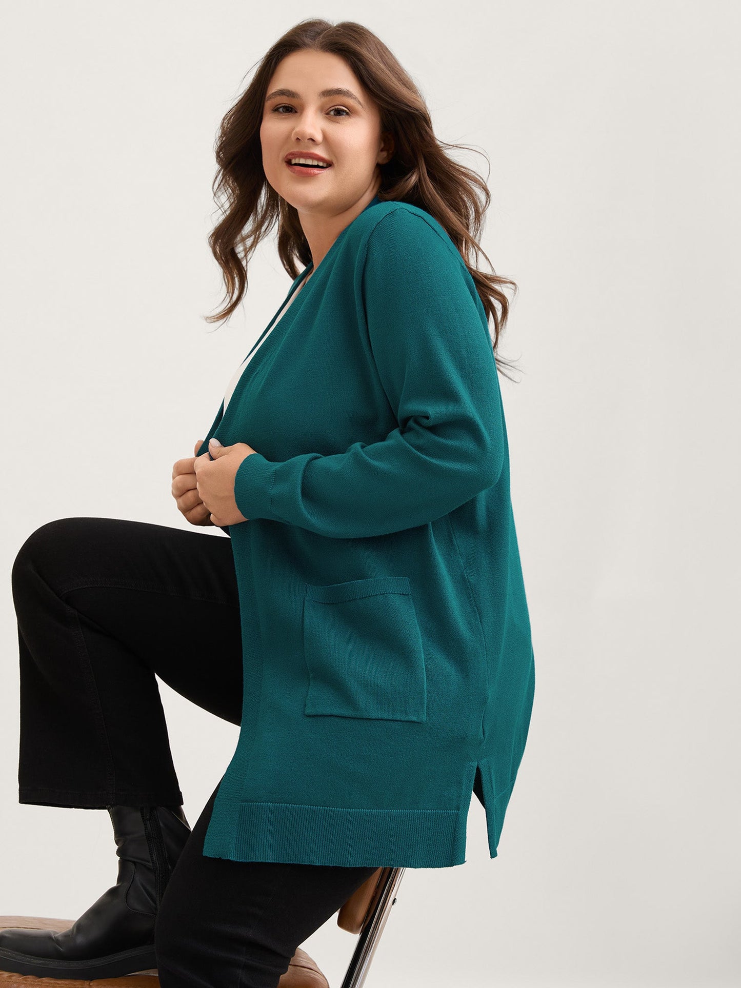 Supersoft Longline Pockets Knit Cardigan