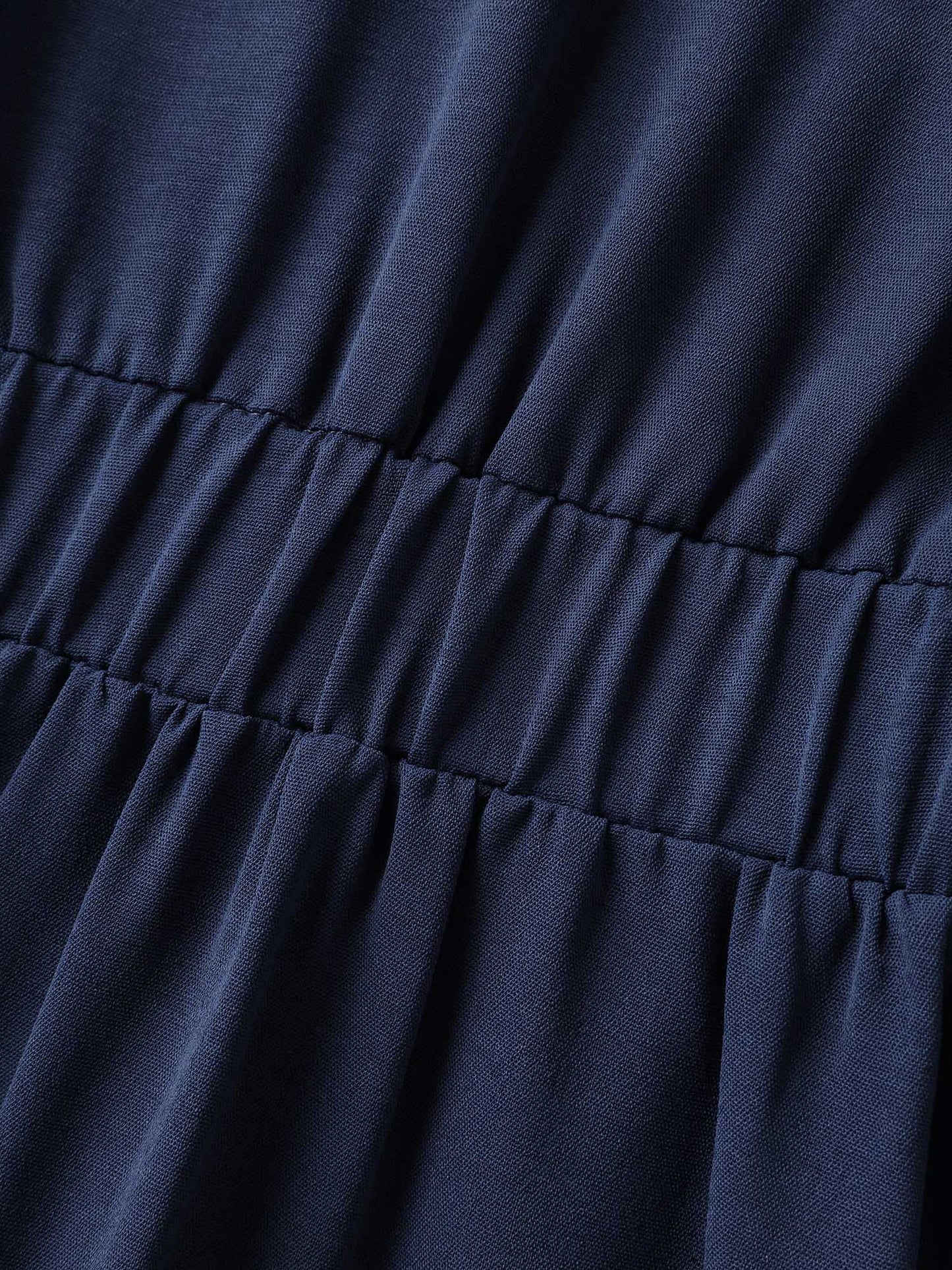 Lace Plicated Detail Cinched Flared Blouse
