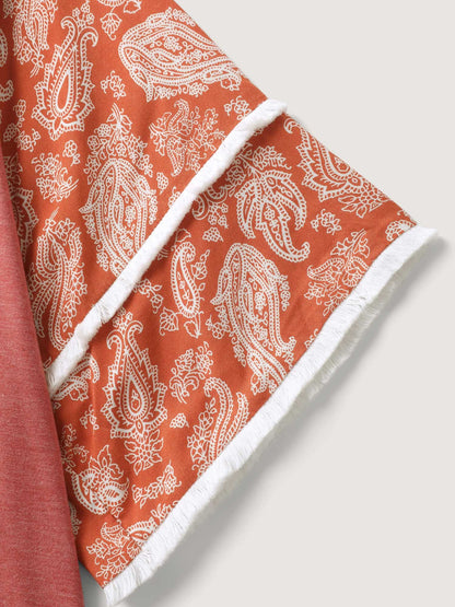 Supersoft Rayon Tassel Paisley Sleeve T-Shirt