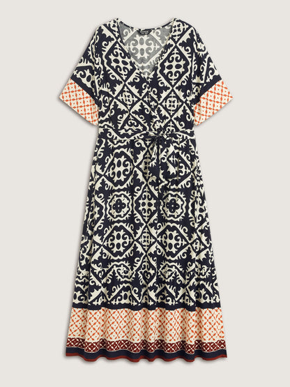 Boho Print Side Tie Maxi Dress