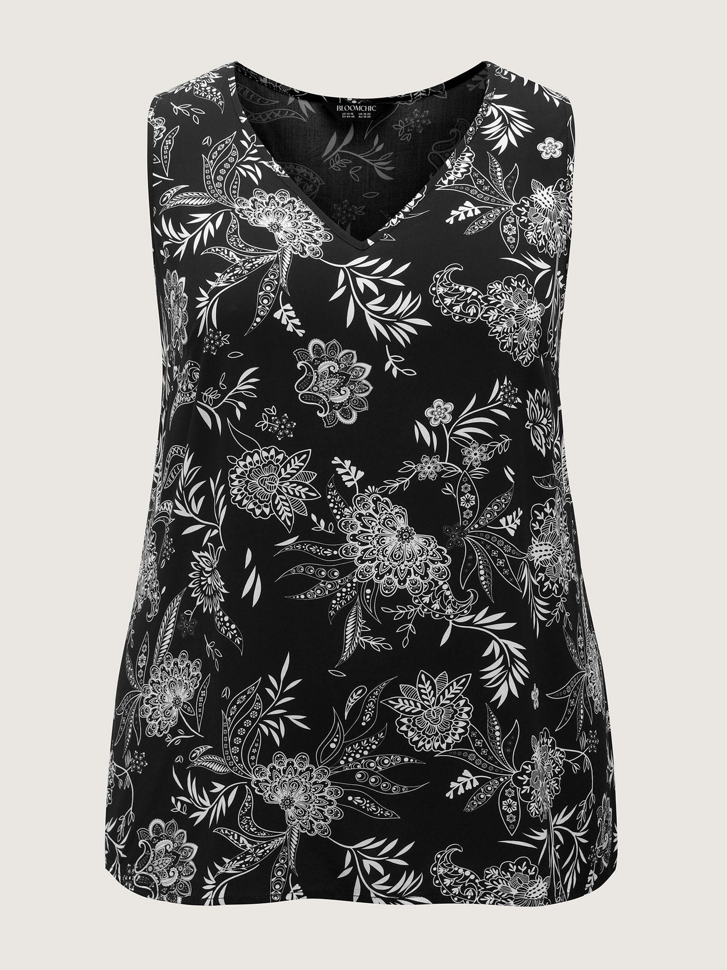 Boho Floral V-Neck Tank Top