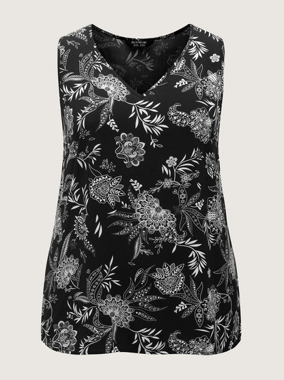 Boho Floral V-Neck Tank Top