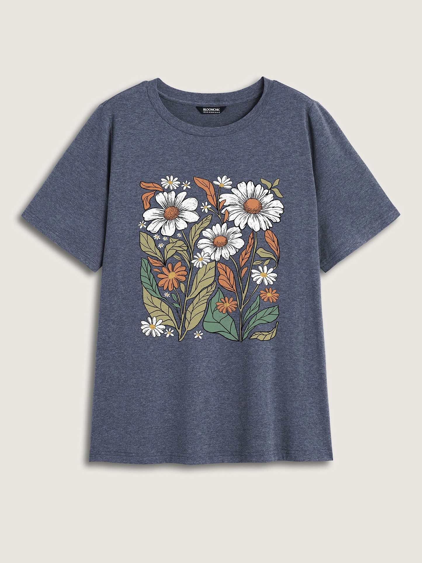 Blooming Florals Round Neck T-Shirt