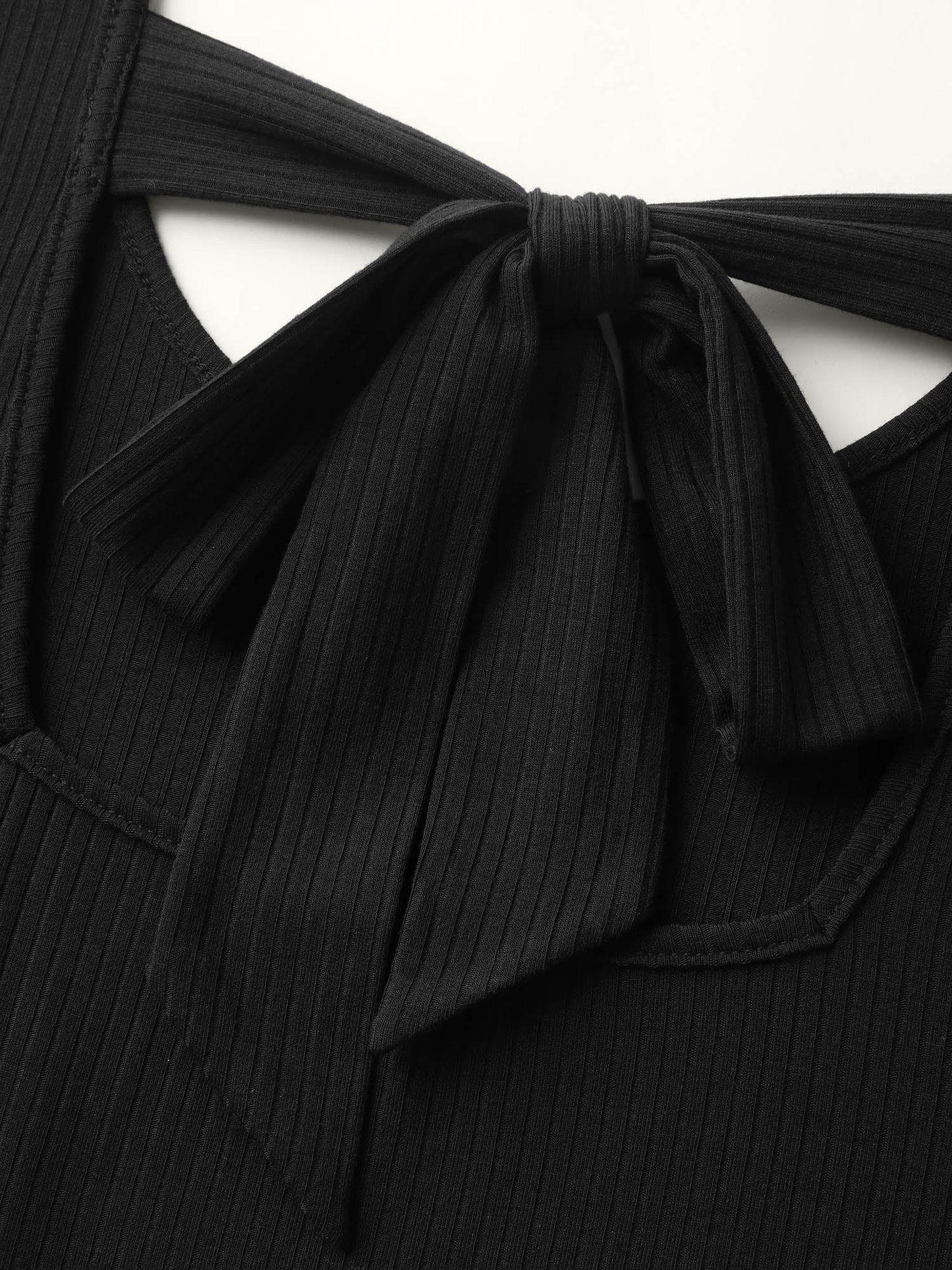 Backless Waist-Defining Tie Midi Dress