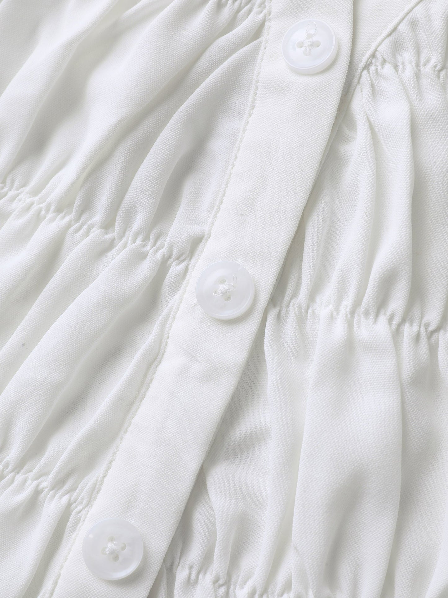 Textured Shirred Front Button Tunic Blouse