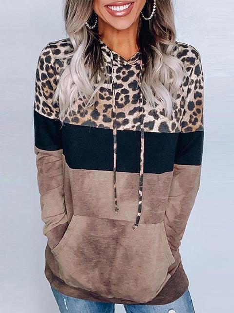 Leopard Print Drawstring Tops