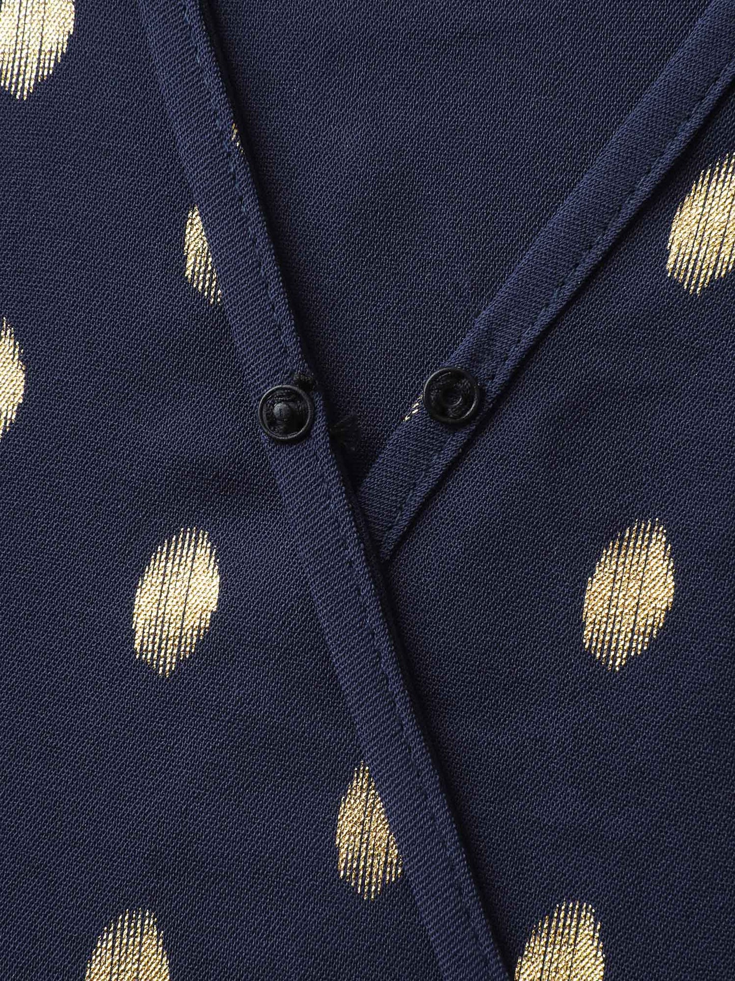 Gold Polka Dots Waist-Defining Midi Dress