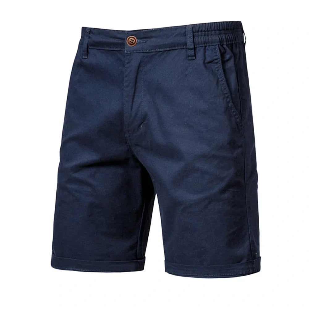 🔥Last Day Promotion🔥Summer 100% Cotton Solid Shorts Men High Quality Casual Business Social Elastic Waist Men Shorts