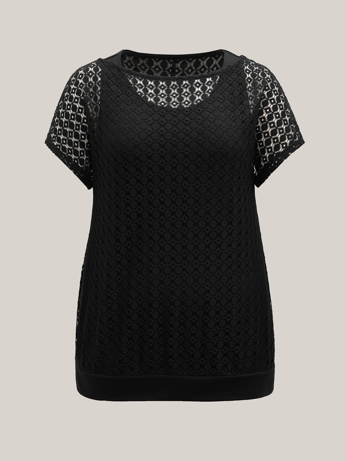 2-in-1 Cut-Out Plain Knit Top