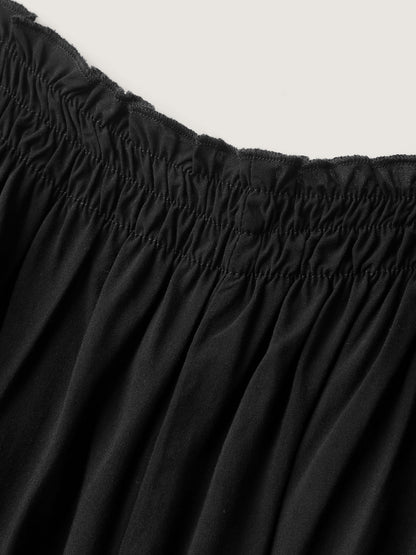 Rayon Shirred Flutter Sleeve Pockets Jumpsuit