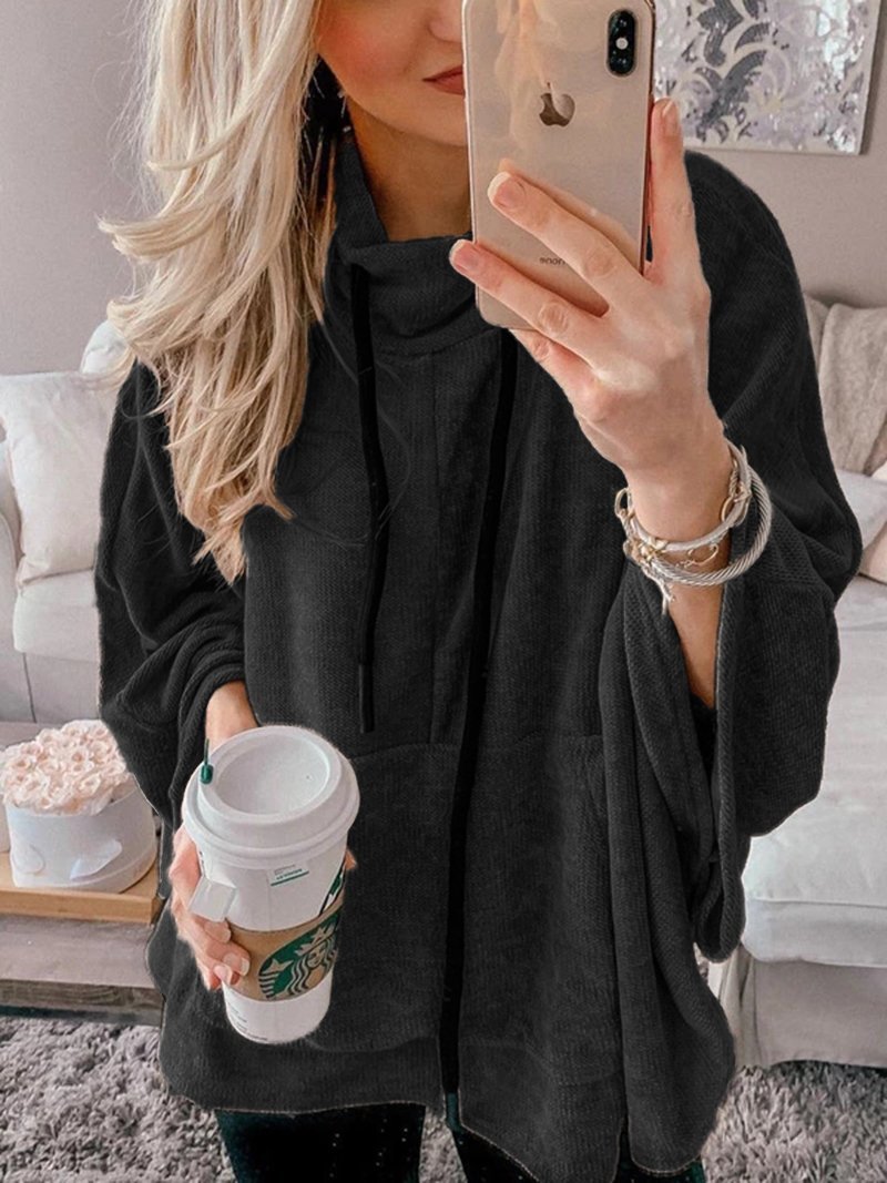 High Collar Autumn Long Sleeve Irregular Tops