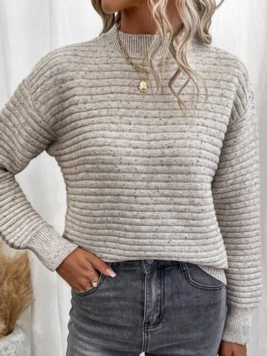 Mock Neck Drop Shoulder Sweater