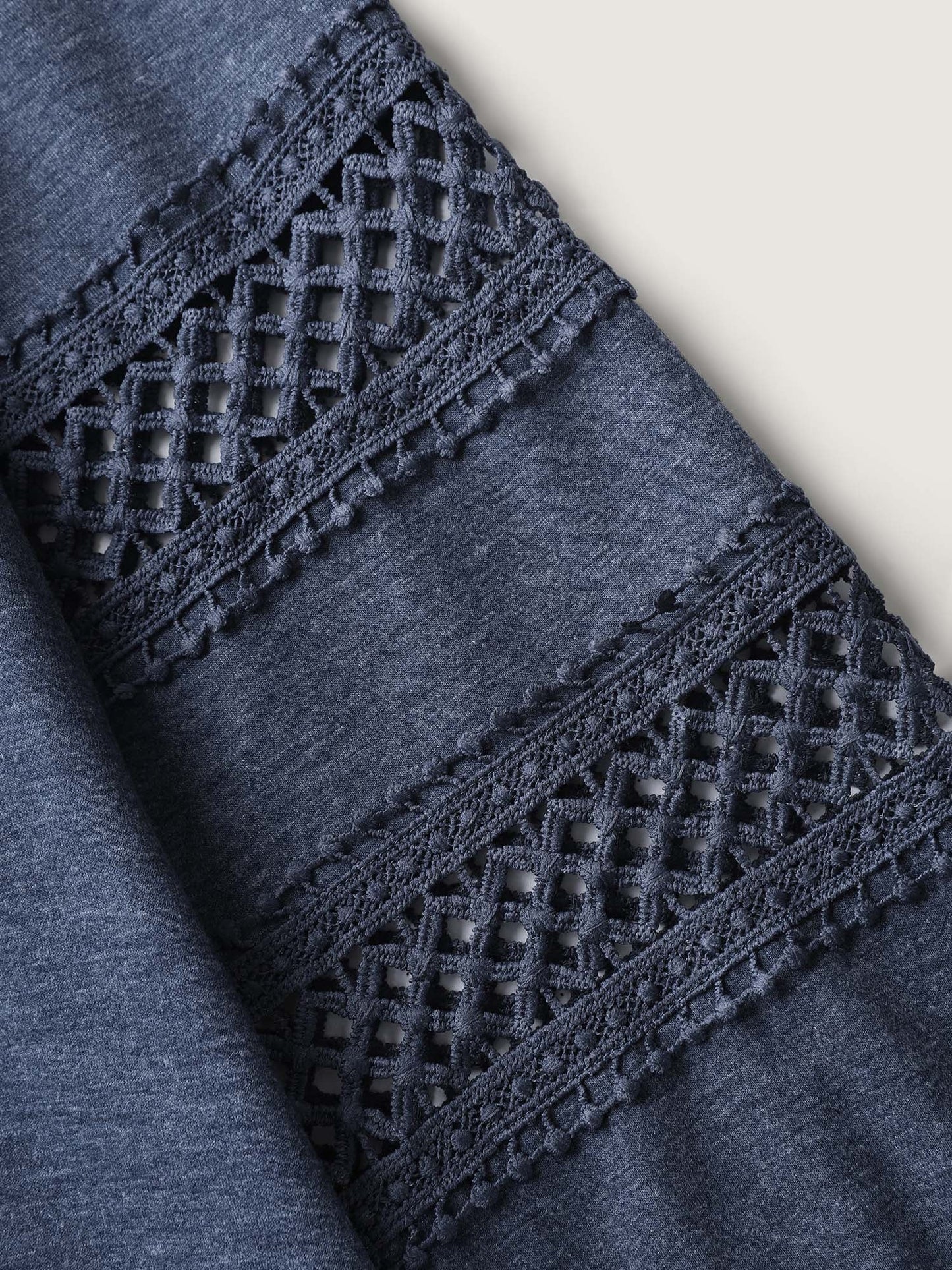 Lace Trim Cut-Out Patchwork Sweatshirt